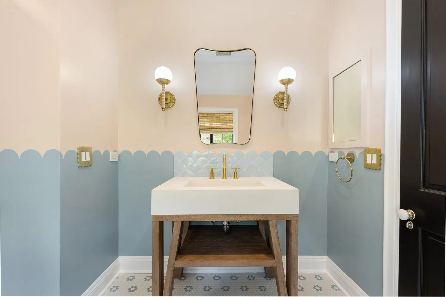 Brass-fixture bathroom in Pacific Palisades