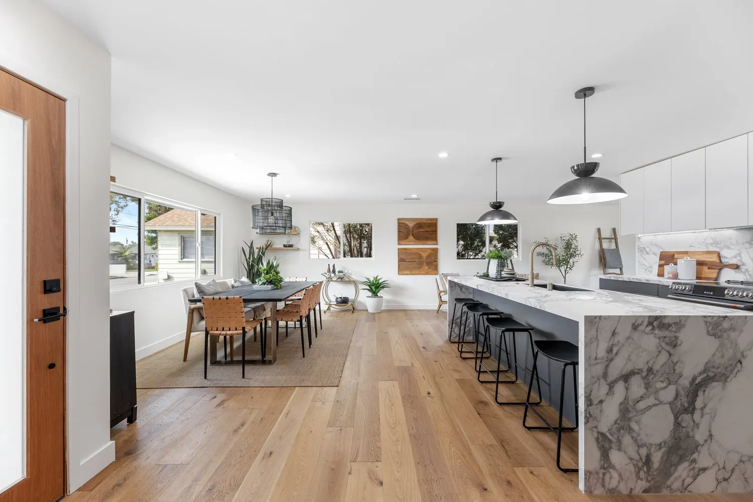 Entry door and open living space